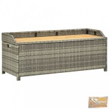 VID szürke polyrattan kerti tárolópad 120 cm