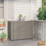 VID szürke polyrattan kerti tárolószekrény 100 x 55,5 x 80 cm