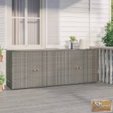 VID szürke polyrattan kerti tárolószekrény 198 x 55,5 x 80 cm