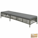 VID szürke polyrattan napozóágy 197 x 56 x 32 cm