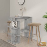 VID szürke-sonoma színű bárasztal tárolópolccal 100 x 50 x 101,5 cm