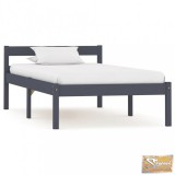 VID szürke tömör fenyőfa ágykeret 100 x 200 cm