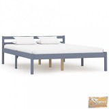 VID szürke tömör fenyőfa ágykeret 140 x 200 cm