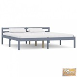 VID szürke tömör fenyőfa ágykeret 180 x 200 cm