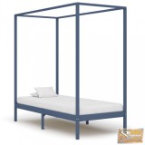 VID szürke tömör fenyőfa baldachinos ágykeret 100 x 200 cm