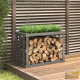 VID szürke tömör fenyőfa kültéri rönktároló 108x52x74 cm