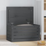 VID szürke tömör fenyőfa tárolóláda 59,5 x 36,5 x 33 cm