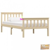 VID természetes színű tömör fenyőfa ágykeret 100 x 200 cm