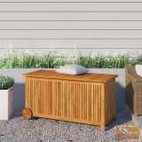 VID tömör akácfa kerti tárolóláda kerekekkel 113 x 50 x 58 cm