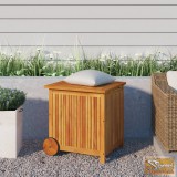 VID tömör akácfa kerti tárolóláda kerekekkel 60 x 50 x 58 cm