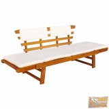 VID Tömör akácfa kültéri napozóágy/pad 190x66x75 cm