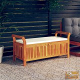 VID tömör akácfa tárolópad párnával 126 cm