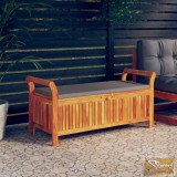 VID tömör akácfa tárolópad párnával 126 cm