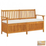 VID tömör akácfa tárolópad párnával 148 cm