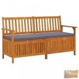 VID tömör akácfa tárolópad párnával 148 cm