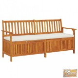 VID tömör akácfa tárolópad párnával 170 cm