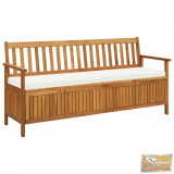 VID tömör akácfa tárolópad párnával 170 cm