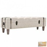 VID tömör fa és acél tárolópad 111 x 34 x 37 cm