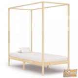 VID tömör fenyőfa baldachinos ágykeret 90 x 200 cm