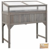 VID tömör fenyőfa magaságyás melegházzal 110 x 54 x 120 cm