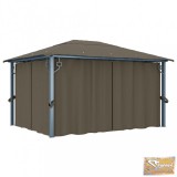 VID tópszínű alumíniumpavilon függönnyel 400 x 300 cm