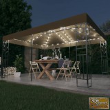 VID tópszínű dupla tetős pavilon led fényfüzérrel 3 x 4 m