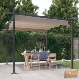 VID tópszínű kerti pavilon behúzható tetővel 3 x 3 m