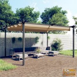 VID tópszínű kerti pavilon behúzható tetővel 4 x 3 m