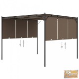 VID tópszínű kerti pavilon oldalfüggönnyel 3 x 3 x 2,25 m