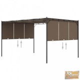 VID tópszínű kerti pavilon oldalfüggönnyel 4 x 3 x 2,25 m