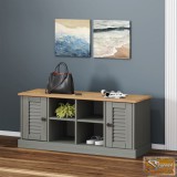 VID vigo szürke tömör fenyőfa cipőtároló pad 106 x 35 x 40 cm