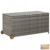 VID világosszürke polyrattan kerti tárolóláda 130 x 65 x 115 cm