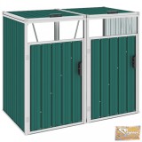 VID zöld acél kukatároló 2 db kukához 143 x 81 x 121 cm