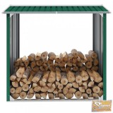 VID zöld horganyzott acél kerti tűzifatároló 172 x 91 x 154 cm