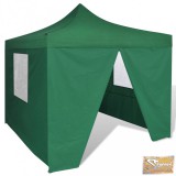 VID zöld összecsukható pavilon 4 fallal 3 x 3 m