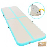 VID zöld pvc felfújható tornaszőnyeg pumpával 300 x 100 x 10 cm