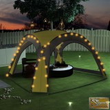 VID zöld rendezvénysátor led-del és 4 oldalfallal 3,6 x 3,6 x 2,3 m