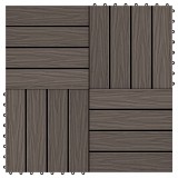 vidaXL 11 db (1 m2) sötétbarna dombornyomott wpc burkolólap 30x30 cm