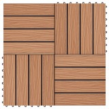 vidaXL 11 db (1 m2) tíkfa színű dombornyomott wpc burkolólap 30x30 cm