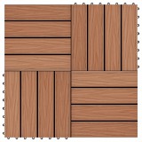 vidaXL 11 db (1 m2) v.barna dombornyomott wpc burkolólap 30x30 cm