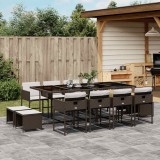 vidaXL 13 részes barna polyrattan kerti ülőgarnitúra párnákkal