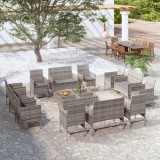 vidaXL 16 részes szürke polyrattan kerti ülőgarnitúra párnákkal