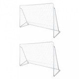vidaXL 2 db acél focikapu hálóval 240 x 90 x 150 cm