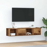 vidaXL 2 db antik fa szerelt fa fali TV-szekrény 60x31x25,5 cm