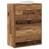 vidaXL 2 db antik fa szerelt fa szekrény 4 fiókkal 60 x 31 x 40 cm