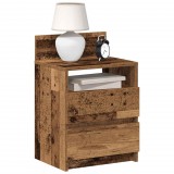 vidaXL 2 db antik fa színű éjjeliszekrény 2 fiókkal 40x33x60 cm