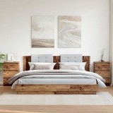 vidaXL 2 db antik fa színű szerelt fa éjjeliszekrény 40x35x62,5 cm