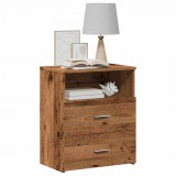 vidaXL 2 db antik fa színű szerelt fa éjjeliszekrény 50 x 32 x 60 cm