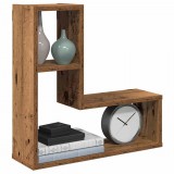 vidaXL 2 db antik fa színű szerelt fa fali kockapolc 50x15x50 cm