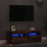 vidaXL 2 db antik fa színű szerelt fa TV-szekrény LED-lámpákkal